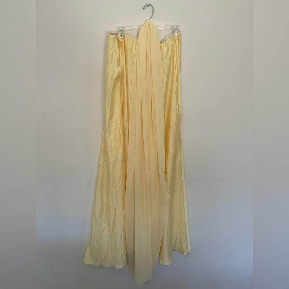 Show Me Your MuMu Strapless Yellow Maxi Dress with Neck Sash - Picture 6 of 10
